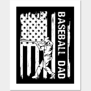 Baseball Dad Catcher USA Flag Father's Day Posters and Art